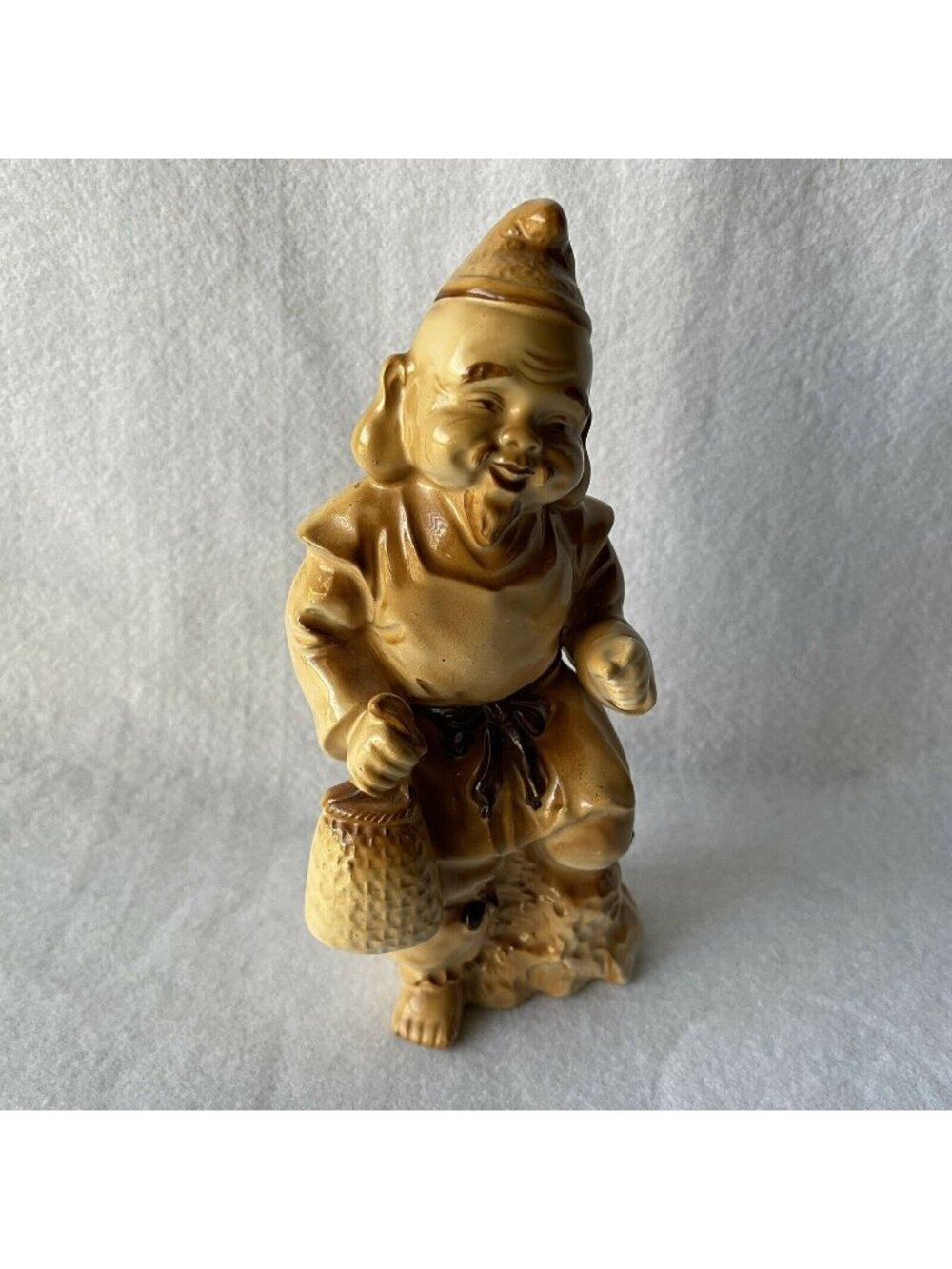 Vintage 1950's Ucagco Japan Ebisu Figurine Ceramic Lucky God Shinot MCM Decor